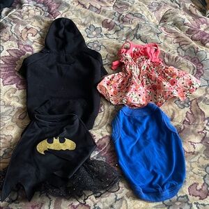 Pet Clothing Set with Black Hoodie and Floral Dress
